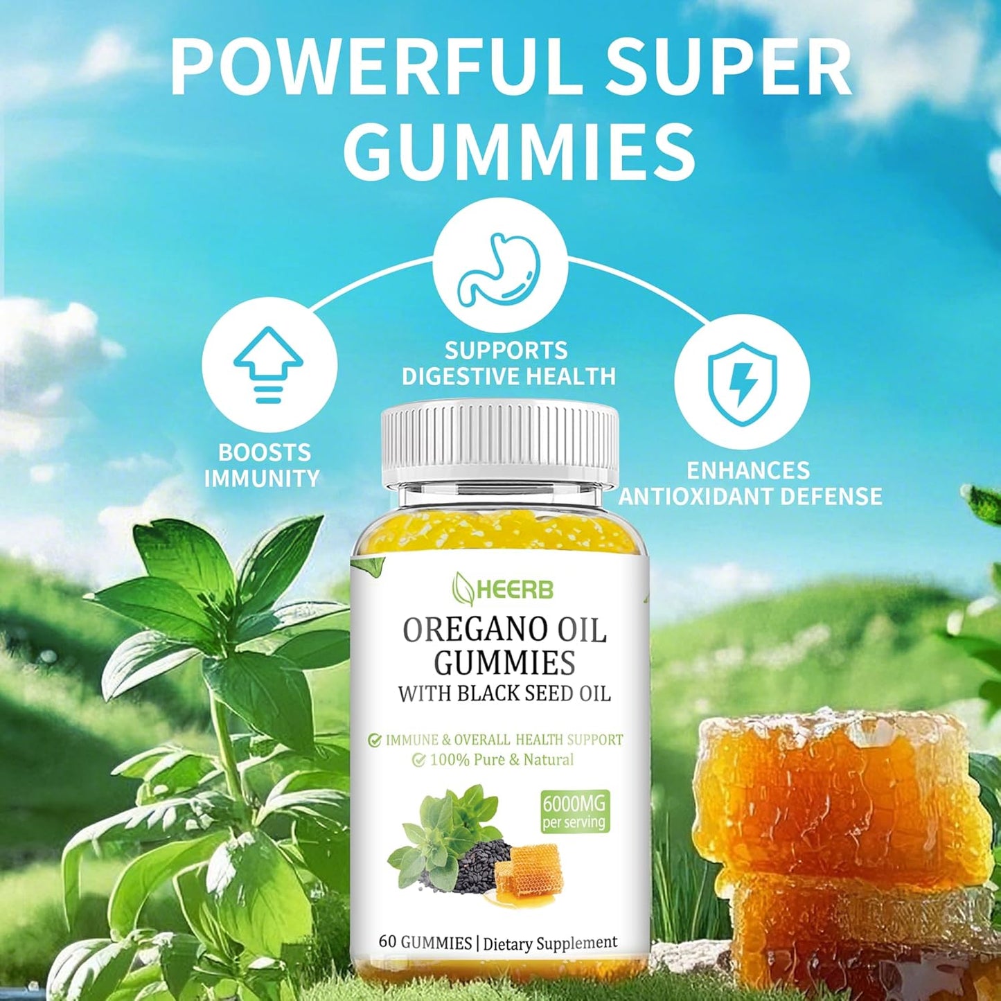 Oregano Oil Gummies with Black Seed Oil
