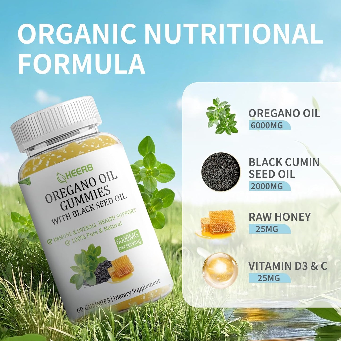 Oregano Oil Gummies with Black Seed Oil