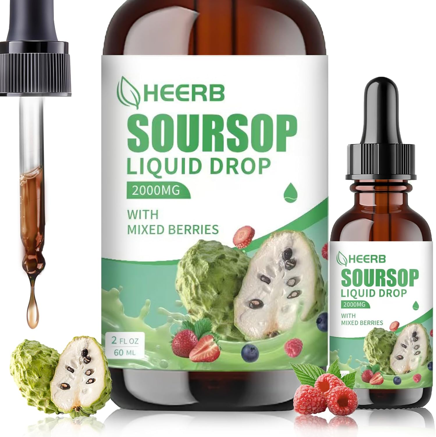 Soursop Liquid Drops Infused with Antioxidant-Rich Mixed Berries