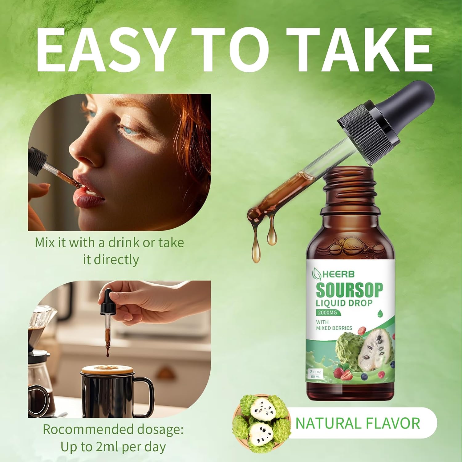 Soursop Liquid Drops Infused with Antioxidant-Rich Mixed Berries