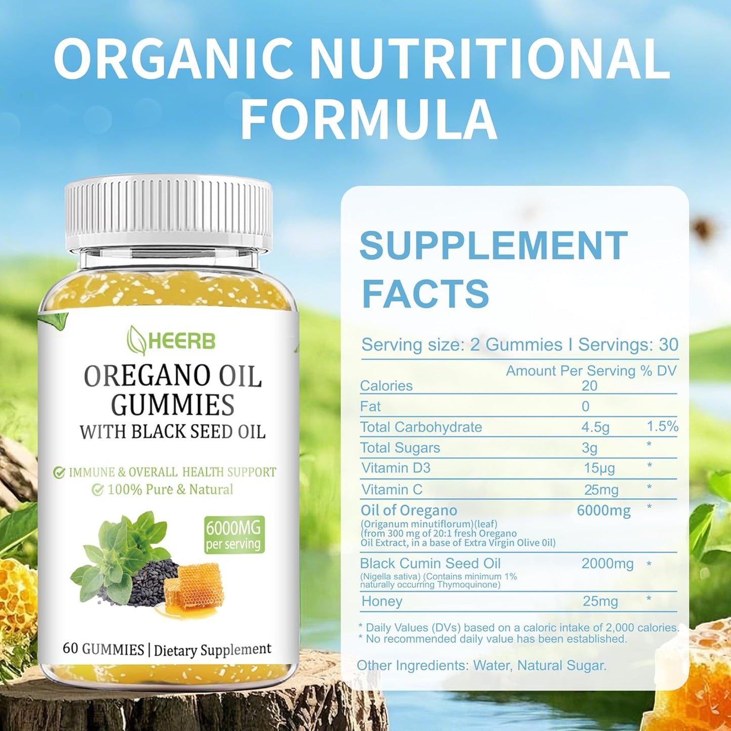 Oregano Oil Gummies with Black Seed Oil