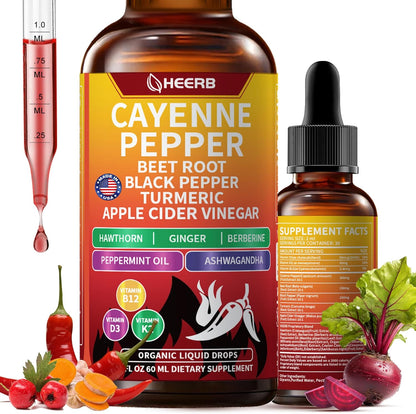 Cayenne Pepper Drops with Beetroot, Turmeric, Vitamin D3 & K2 Online