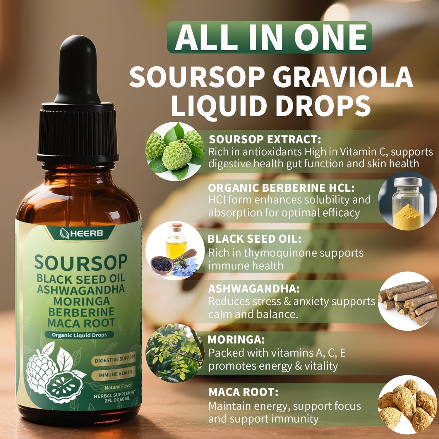 Soursop Bitters Drops with Black Seed, Moringa & Ashwagandha Online