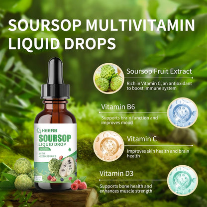 Soursop Liquid Drops Infused with Antioxidant-Rich Mixed Berries